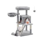AyrStore Tırmalama Tahtası, Geniş Platformlu Kedi Ağacı, Açık Gri PCT51W