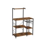 AyrStore Vasagle Fırıncı Raflı Raf, Tel Sepetli Mikrodalga Standı, 6 S-Kanca, Mutfak Rafı, Baharatlar,