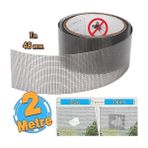 AyrStore Yapışkanlı Sineklik Tülü Tamir Bandı Yırtık Kopmuş Delik Fiber Tül Yapıştırma Siyah 48 mm x 2 Metre