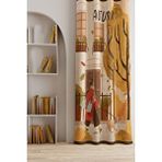 Ays Home Sonbahar Desen Genç Odası Fon Perde Kahverengi