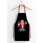Ays Home Yılbaşı Christmas Cepli Garson Cafe Barista Party Mutfak Önlüğü Siyah