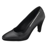 AYS7986 Siyah Deri Topuklu Özel Seri Kadın Stiletto