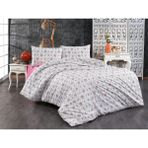 Aysalife Home Modern Çiçek Desen Tek Kişilik Pamuklu Nevresim Takımı - 160 x 220 cm - Pembe