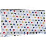 Aysalife Home Tekstil %100 Organik Pamuk Pazen Bebek Battaniyesi Ebat 80 x 90 Yıldız Desen - Açık Mavi