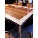 Aysan 1.2mm Şeffaf Pvc Beyaz Dantelli Kalın Kaymaz Masa Örtüsü Muşamba Cam Mika Mutfak Salon Masa Örtüsü (100 cm x 110 cm)