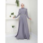Ayşe Melek 2611 Gri Abiye Kadın Elbise