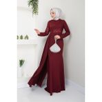 Ayşe Melek 2711 Bordo Abiye Kadın Elbise