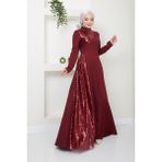 Ayşe Melek 2719 Bordo Abiye Kadın Elbise