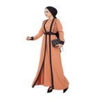 Ayşe Melek Kadın Giyim Abiye Moda Aplike Detaylı Uzun 2 Parça Tesettür Takım 2694 Bisküvi 40