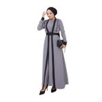 ayşe melek Kadın Giyim Abiye Moda Aplike Detaylı Uzun 2 Parça Tesettür Takım 2694 Gri 38