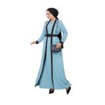 ayşe melek Kadın Giyim Abiye Moda Aplike Detaylı Uzun 2 Parça Tesettür Takım 2694 Mint 48