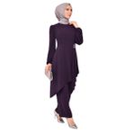 ayşe melek Kadın Giyim Abiye Moda Asimetrik Taşlı Tesettür Tunik Pantolon Kombin 2527 (Lacivert, 40)