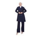 ayşe melek Kadın Giyim Abiye Moda Blazer Ceket Pantolonlu Takım 2686 (Lacivert, 44)