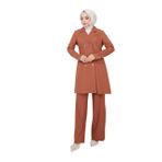 ayşe melek Kadın Giyim Abiye Moda Blazer Ceket Pantolonlu Takım 2686 (Taba, 46)