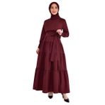 ayşe melek Kadın Giyim Abiye Moda Bolero Detaylı Terikoton Elbise 2610 (Bordo, 46)