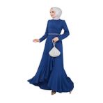 ayşe melek Kadın Giyim Abiye Moda Eteği Volanlı Kemeri Taşlı Tesettür Abiye Elbise 2497 indigo 38