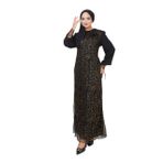 ayşe melek Kadın Giyim Abiye Moda File Pullu Güllü Tesettür Abiye Elbise 2517 siyah-gold 40