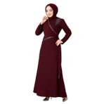 ayşe melek Kadın Giyim Abiye Moda Pul Aplikeli Krep Abiye Tesettür Elbise 2691 (Bordo, 42)