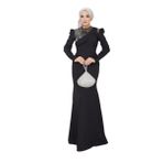 ayşe melek Kadın Giyim Abiye Moda Pul Detaylı Balık Abiye Elbise 2708 (Siyah, 52)