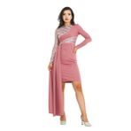 ayşe melek Kadın Giyim Abiye Moda Pul Payet Pelerinli Balık Abiye Elbise 2734 (Pudra, 36)