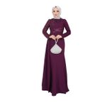 ayşe melek Kadın Giyim Abiye Moda Pul Payet Pelerinli Tesettür Balık Abiye Elbise 2711 (Mürdüm, 46)