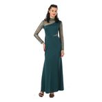 ayşe melek Kadın Giyim Abiye Moda Yırtmaçlı Balık Simli Uzun Abiye Elbise 2735 (Zümrüt, 38)