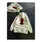 Ayşegül hediyelik Ayşegul hediyelik Üç İplik Kapşonlu Baskılı Oversize SweatShirt- Beyaz