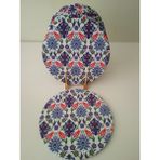 Ayşemce Amerikan Servis 6 Adet (Çini Lale Desenli ) Supla - 33 x 33 cm - Kırmızı
