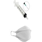 Ayset 5cc Enjektör Steril Yeşil Uçlu 100 Adet + F95 Maske Beyaz 5'Li Set