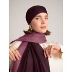 AYSHARA Nazenin Düz Monogram Çift Taraflı Şal - Koyu Pembe - Açık Bordo