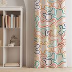 Ayshome Geometrik 140x270 cm Genç Odası Perdesi