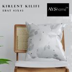 Ayshome Gri Yaprak 43x43 cm Kırlent Kılıfı