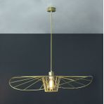 Ayşin Şapka Endüstriyel Avize, Eskitme Gold, Çap 80 Cm