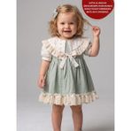 Aysskids Nia Vintage Bohem Fisto Dantelli Bayramlık Özel Gün Kız Bebek Elbise - 12 - 18 Ay - Mint Yeşili