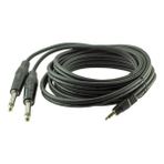 Ayt 3.5 Mm Stereo E 2X6.3mm Mono Erkek Kablo 3 Metre Gitar Ses Kablosu