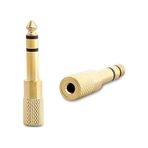 Ayt 6.3 Mm Stereo Erkek 3.5 Mm Stereo Dişi Sarı Metal Gold Jack Fiş Çevirici Mikrofon Ses Kablosu Soketi Girişi rose-gold