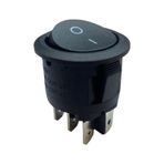Ayt Ic-133-6 Yuvarlak Siyah 6 Pin On Off Anahtar Aç Kapa Düğme Buton 30.2x24.1 Mm
