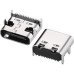 Ayt IC-266B-4 Type-C Dişi Şase Konnektör USB 3.1 16 Pin Hızlı Şarj Destekli Soketi Girişi - Gri