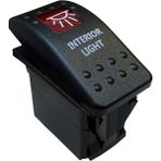 Ayt Ic Aydinlatma Sembollu Lambali Isikli Arac On Off Ac Kapa Anahtar Dugme Oto Icin 12-24 Volt Switch 3 Pinli