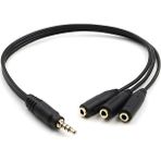 Ayt Kulaklık Çoklayıcı 3.5 mm Erkek 1x3 Stereo Dişi x 3 30 cm Y Kablo Aux Çoğaltıcı Jack Kablo