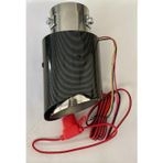 Ayt Powermaster PM-20518 Karbon Fiber Görünümlü Işıklı Egzoz Başlığı Modifiye Ucu (Sabit Mavi/Kırmızı LED)