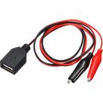 Ayt Powermaster PM-28659 USB Dişi Küçük Krokodil Uçlu 5V 2A Test Kablosu 60 cm Akü Maşası USB Kablo
