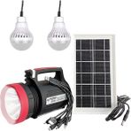 Ayt Powermaster Solar Güneş Enerji Panelli Kamp Tipi Işıldak Powerbank Özellikli Aydınlatma El Feneri 2 Ampul Çoklu Şarj