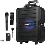 Ayt Shile SL-2017 50 Watt Taşınabilir Seyyar Aktif Amfi Hoparlör Kablosuz EL + Yaka Mikrofonlu USB+SD+BT Kumandalı