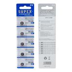 Ayt Supex CR1220 3 Volt 5 li Lityum Pil Düğme Yuvarlak Saat Pili