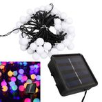 Ayt Winnboss Ekl-12 7 Metre 50 Top Ledli Renkli 8 Modlu Solar Güneş Enerji Panelli Dış Mekan Aydınlatma Led 5 Watt