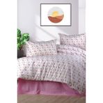 Aytunç Çiçek %100 Pamuklu Çift Kişilik Nevresim Takımı 200X220 cm - Beyaz