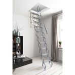 Aytürk Fantozzi Acı Alüminyum Italya Menşei 70X80 Alüminyum Basamaklı Makaslı Metal Çatı Merdiveni H:320CM