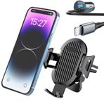 AYUBOC Telefon Tutucu Araba [60W Hızlı USB C Araç Şarj Cihazı ile] Araç Telefonu Tutucu Montaj Otomobil Hava Firar Eller Serbest Cep Telefonu Tutacağı Araba için Tüm Araç Montaj için Uygun iPhone 14 Samsung