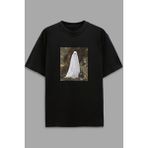 AyveGa Ghost Oversize T-Shirt Erkekler İçin Siyah %100 Pamuklu Rahat Tasarım - XL
